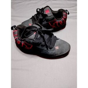 EUC-DC Court Graffik SQ Skateboarding Preppy Black/Red Athletic Sneakers Men 9